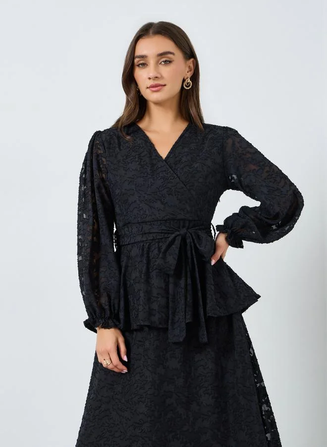 ستايلي فستان ماكسي دانتيل بنمط لف